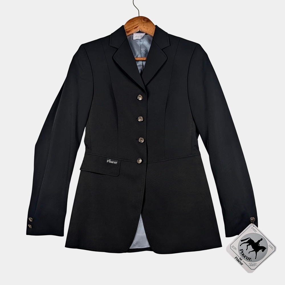 Pikeur Diana Equestrian Show Jacket Womens 8 Black Stretch Riding Blazer Germany